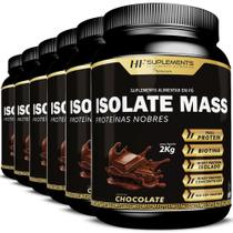 6x isolate mass hipercalorico proteinas nobres 2kg chocolate