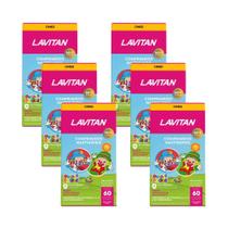 6x Lavitan Infantil Patati Patatá - Tutti Frutti - 60 Comprimidos Mastigáveis - Cimed