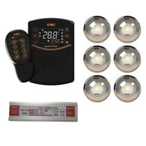 6x led rgbw 15w tholz + fonte 120w + smartpool