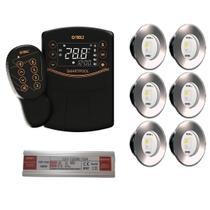 6x led slim rgbw 15w tholz + fonte 120w + smartpool
