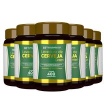 6x levedura de cerveja green hf suplementos 400 comp