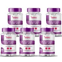 6x Magnésio Quelato 260mg Por Porção 60 Caps Nataly