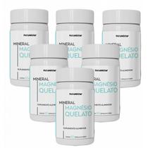 6x Magnésio Quelato Puro Suplemento 60 Cápsulas- Natunéctar