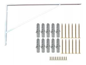 6x Mão Francesa Suporte Prat. 25cm + Parafusos + Buchas