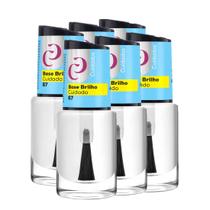 6x O Melhor Esmalte Cuidados Base Brilho 10ml - Cora Ref.68