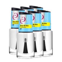 6X O Melhor Esmalte Cuidados Base Brilho 10Ml - Cora Ref.68