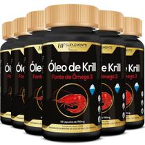 6x óleo de krill 60caps 750mg hf suplements