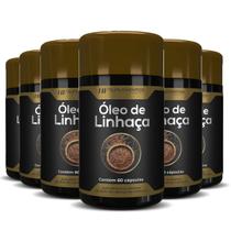 6x óleo de linhaça 1450mg 60caps premium hf suplements