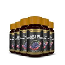 6x óleo de semente de uva 60caps premium hf suplementos