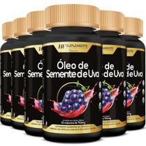 6x óleo de semente de uva 60caps premium hf suplements