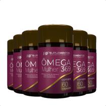 6x omega 3 6 9 mulher 60 caps hf suplementos