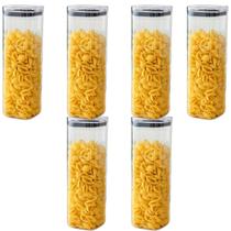 6x Pote Organizador Hermetico Transparente 2,2L Vedação Cozinha Armazenamento Alimento