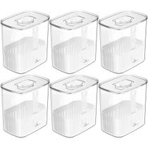 6X Pote Temperos 1,5L Organizador Geladeira Ou Clear Fresh