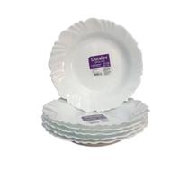 6x Pratos Fundo Branco Duralex Opaline Pétala Nadir