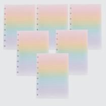 6x Refil Caderno Discos Inteligente Rainbow A5-120g-8 Furos - Moreih