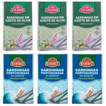 6X Sardinha PORTUGUESA em Azeite de Oliva Extravirgem e Água ao Natural Rico em Ômega 3 RAMIREZ 125g cada