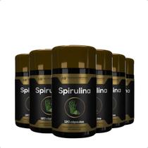 6x spirulina 120 cápsulas hf suplementos