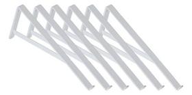 6x Sup. Cantoneira Mão Francesa Para Vidro - 20cm Branco