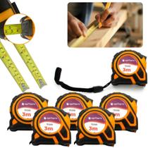 6x Trena métrica Profissional Emborrachada 3 Metros X 16mm Trava Dupla