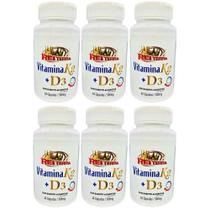 6x Vitamina K2 + Vitamina D3 60 Cápsulas 500mg - Rei Terra 6x Vitamina K2 + Vitamina D3 60 Cápsulas 500mg - Rei Terra