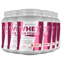 6x whey for femme + colageno hidrolisado 900g morango hf suplementos