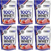 6x Whey Quality Concentrate Protein 900g Refil Morango Profit