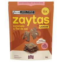 6x Zaytas Caramelo e Flor de Sal Lascas Crocantes Vegana 80g 6x Zaytas Caramelo e Flor de Sal Lascas Crocantes Vegana 80g