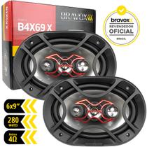 6x9 Bravox 140w Rms Alto Falante Quadriaxial B4x69x Kit Som