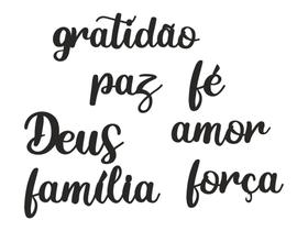 7 Apliques De Palavras Decorativos Enfeites Família Fé