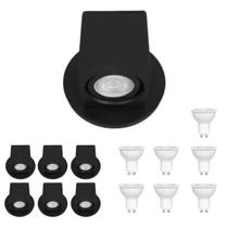 7 Arandela Quadrada Dicroica Para Muro, Parede e Corredores + 7 Lâmpadas Branco Quente 3000k