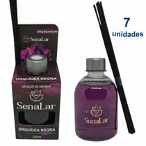 7 Aromatizador Vareta Chá Branco Ameixa Orquídea Difusor Ambiente Casa 250ml Senalândia - Envio Já Cor:Orquídea Negra
