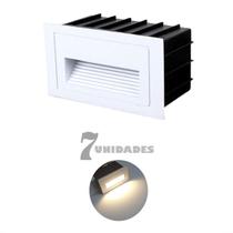 7 Balizador Área Externa Led De Embutir Parede 3000K Branco Zan42