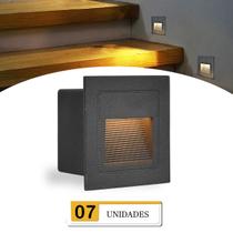 7 Balizador Preto Embutido Jardim Externo Lup51