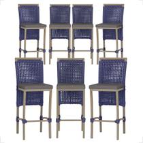 7 Banqueta em Alumínio Roma Fendi Corda Náutica Tecido 11 7 Banqueta em Alumínio Roma Fendi Corda Náutica Tecido 11