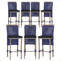 7 Banqueta em Alumínio Roma Fendi Corda Náutica Tecido 12 7 Banqueta em Alumínio Roma Fendi Corda Náutica Tecido 12