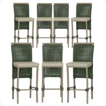 7 Banqueta em Alumínio Roma Fendi Corda Náutica Tecido 7