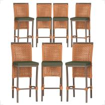 7 Banqueta em Alumínio Roma Marrom Corda Náutica Tecido 13