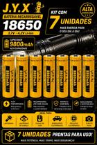 7 Bateria Recarregável JYX 18650 3,7v- 4,2v 9800 mAh 7 Bateria Recarregável JYX 18650 3,7v- 4,2v 9800 mAh