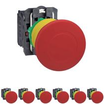 7 Botão Comando 22mm Com Trava Puxa Vermelho - Schneider