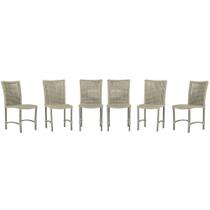 7 Cadeiras de Jantar Cannes de Alumínio com Pintura Fendi e Trama Tela de Corda Náutica