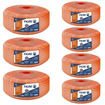 7 Conduítes Conrrugado Tigreflex 25m Laranja Em Pvc 32mm