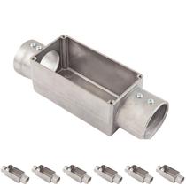 7 Condulete Tipo C Em Alumínio Sem Rosca Medida 2 1/2 Sieg Prateado