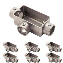 7 Condulete Tipo T em Alumínio Sem Rosca 2 Polegada Sieg