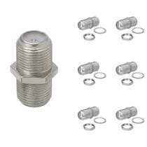 7 Conector Emenda F Fêmea Com Porca e Arruela Cabo Coaxial 7 Conector Emenda F Fêmea Com Porca e Arruela Cabo Coaxial