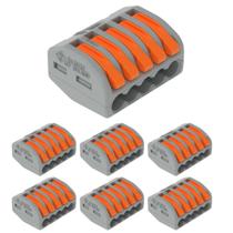 7 Conectores Original Wago C/ Alavanca 5 Entradas Até 4mm