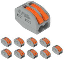 7 Conectores Wago Original C/ Alavanca 2 Polos Até 4mm