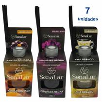 7 Difusor Aromas Vareta Chá Branco Ameixa Orquídea Cheiroso Ambiente Top 250ml Senalândia - Envio Já Cor:Sortidos