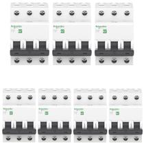 7 Disjuntores 40A 3kA Curva C Schneider Easy9 400V