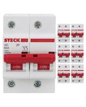 7 Disjuntores Bipolar 80A Curva C 10kA Steck 7 Disjuntores Bipolar 80A Curva C 10kA Steck