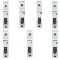7 Disjuntores Schneider 20a C Interruptor 1p Proteção 3ka